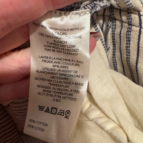 Pilcro Cream and Navy Striped Denim Dress Size 2X - Picture 6 of 14